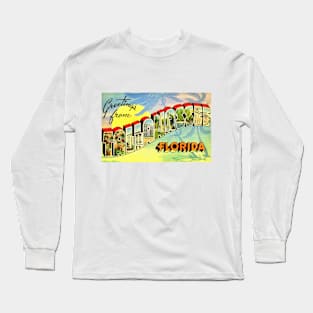 Greetings from Tallahassee Florida, Vintage Large Letter Postcard Long Sleeve T-Shirt